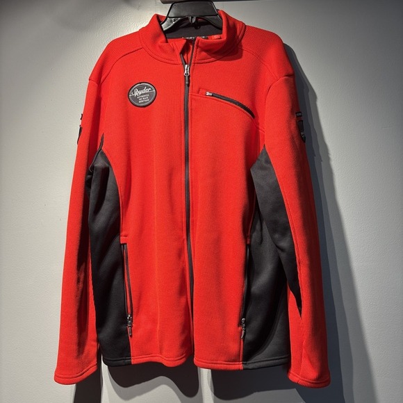 Spyder Bandit Wengen Full Zip Ski/Snowboarding Jacket Knit Volcano Red Sz2XL - Picture 1 of 11